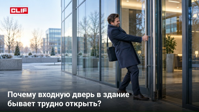Почему входную дверь в здание бывает трудно открыть?